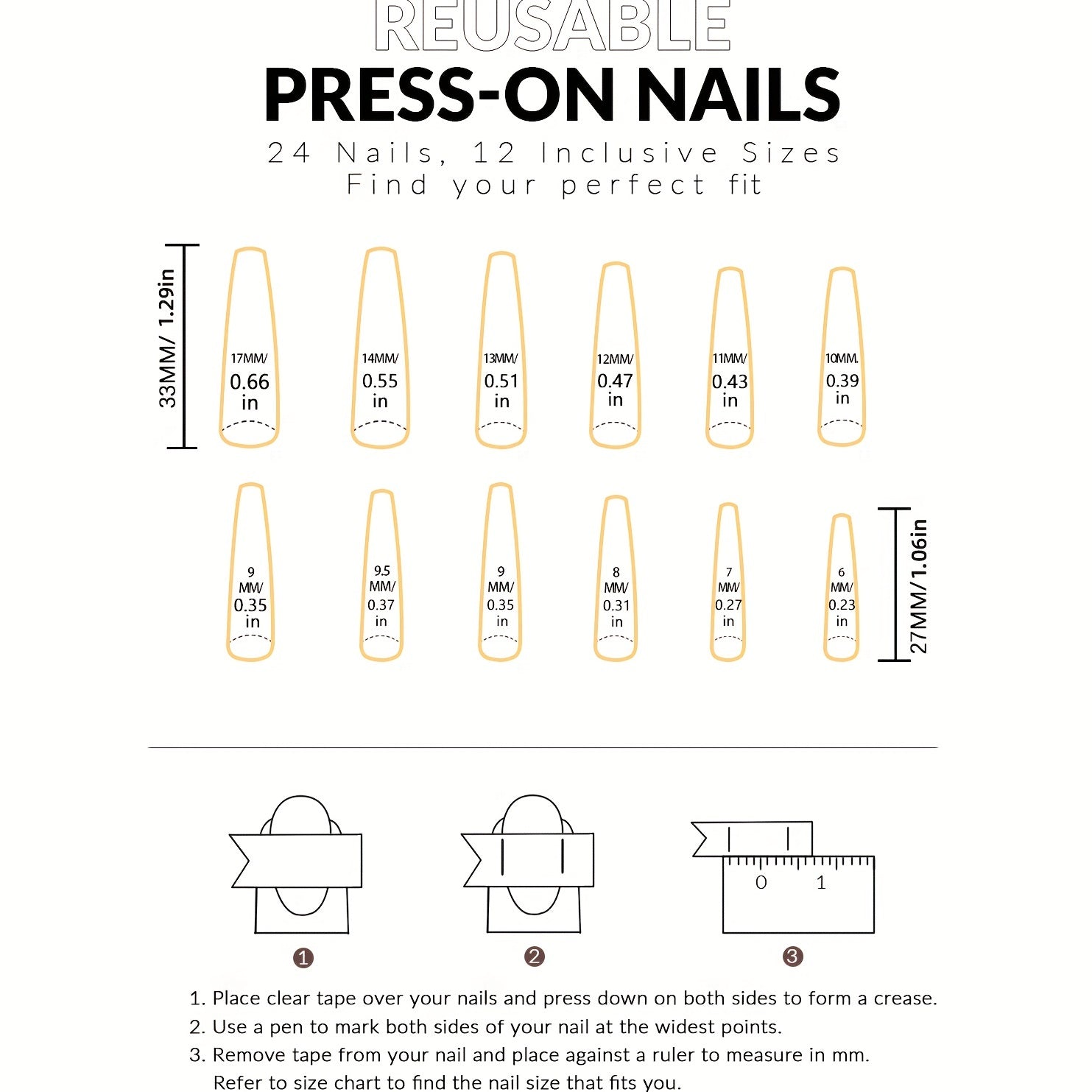 French Long Ballerina Press On Nails