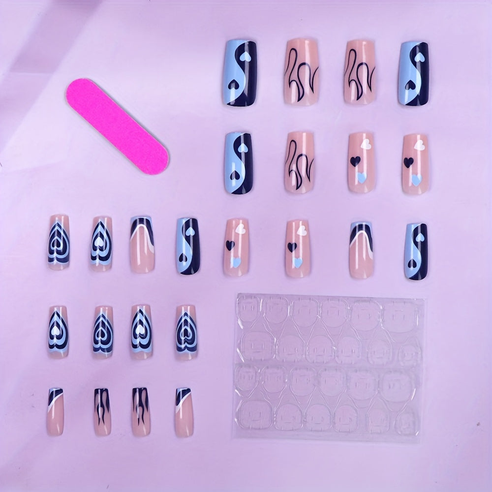 Medium Square Blue Nails