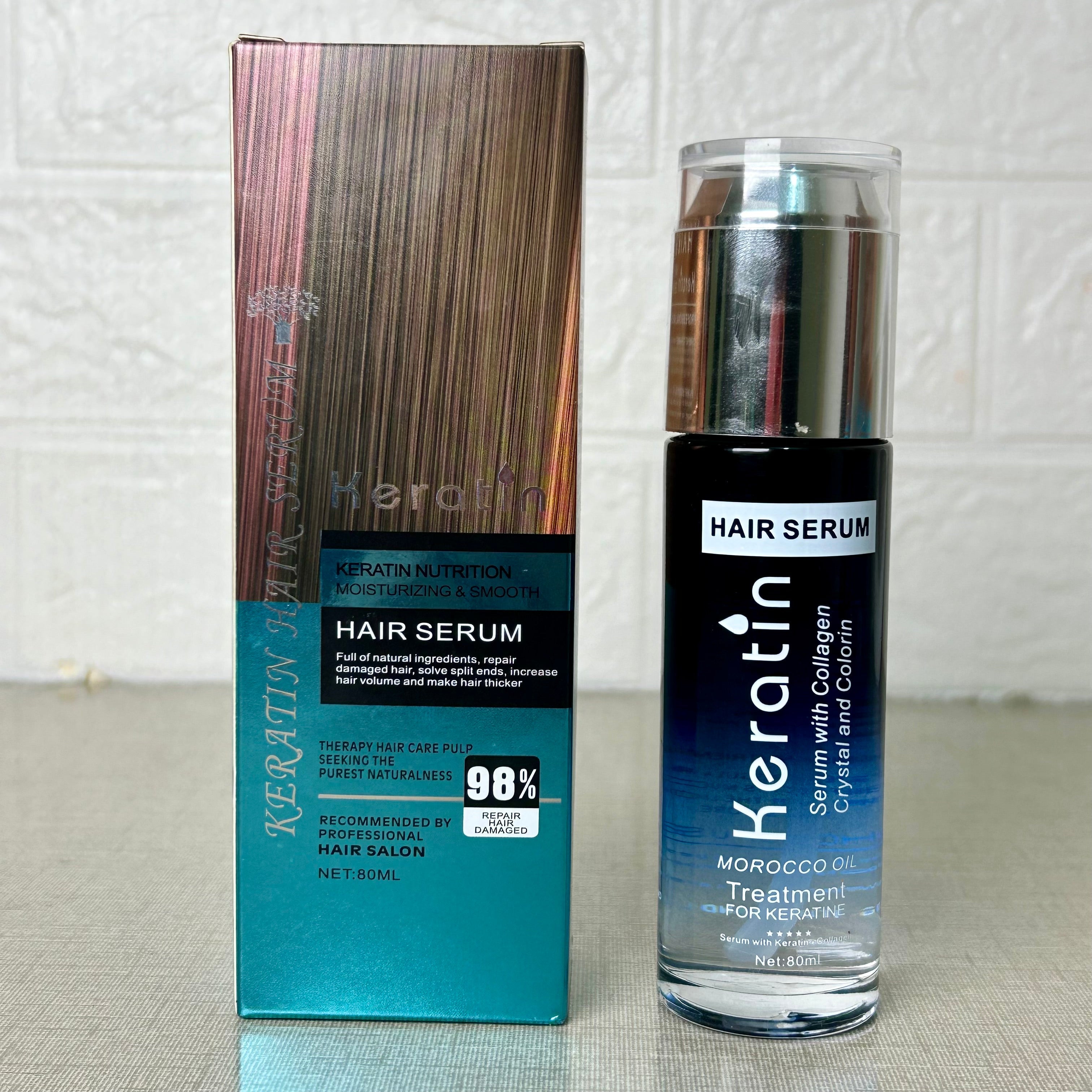 Keratin Moisturizing & Smoothing Hair Serum with Morocco Oil – 80ml