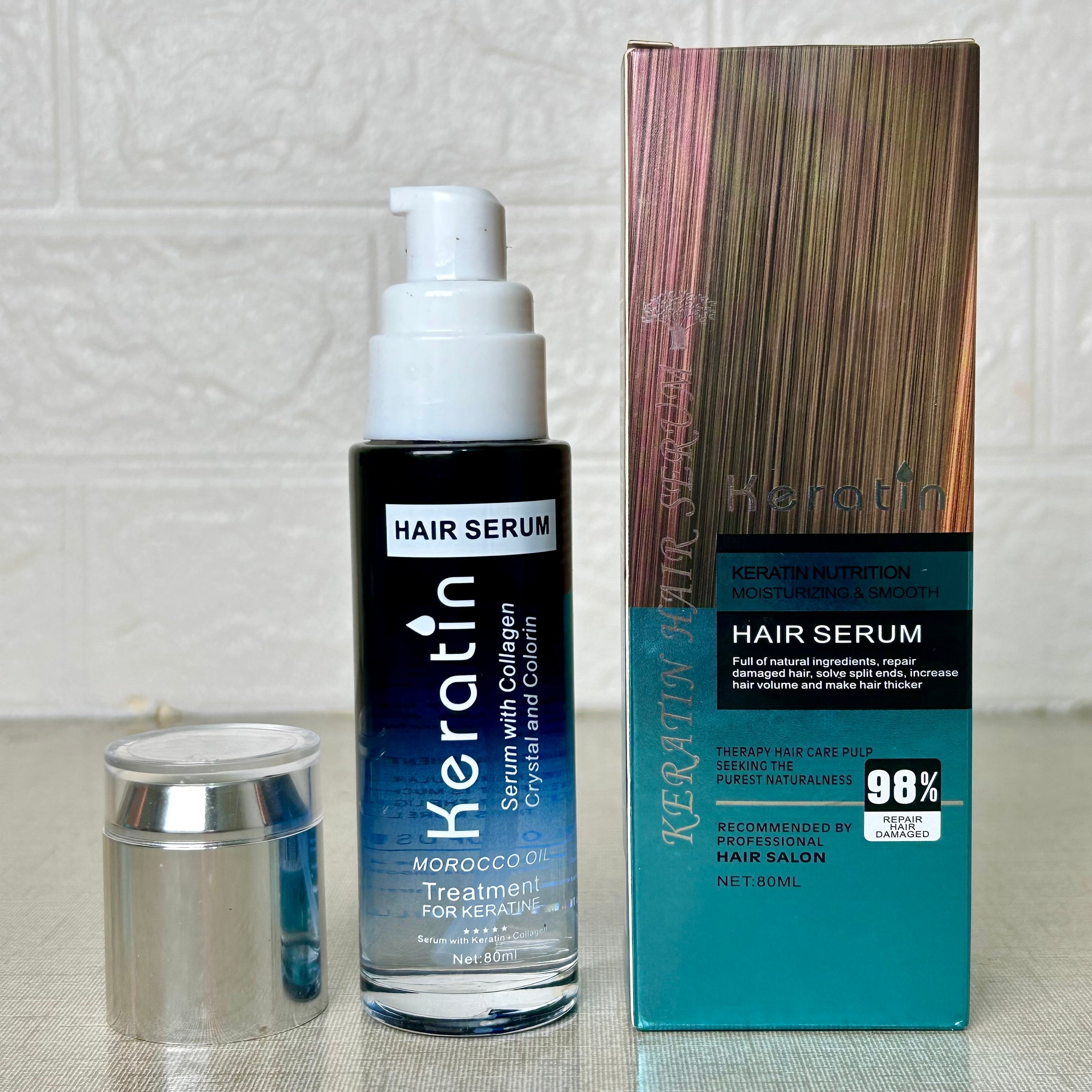 Keratin Moisturizing & Smoothing Hair Serum with Morocco Oil – 80ml