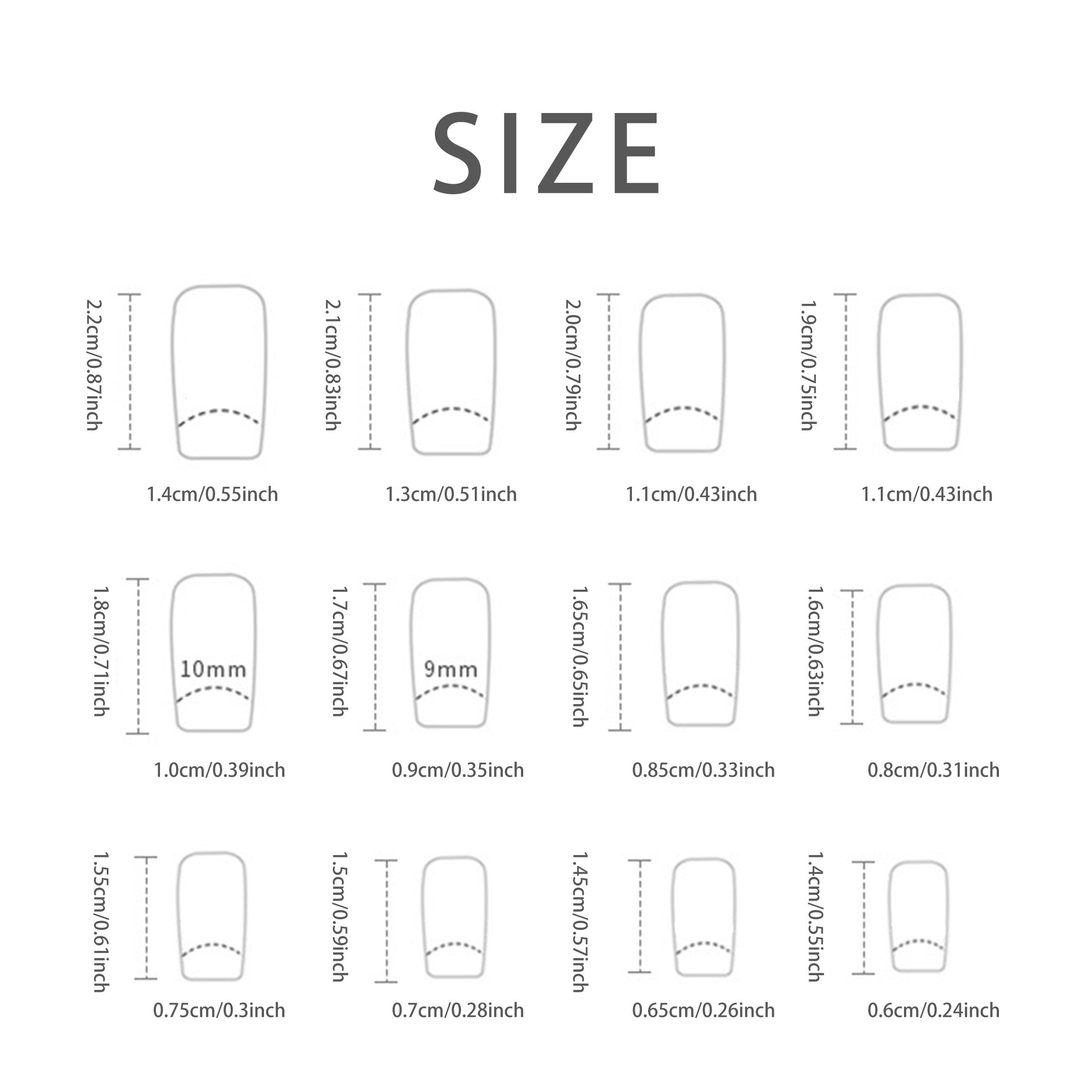 Glossy Short Square Fake Nails, Purple Gradient